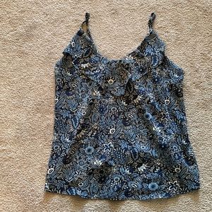 Banana Republic S Blue Floral Tank Top